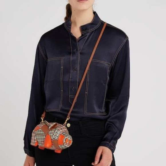 NWT Tory Burch Peggy The Pig Mini Bag, Printed Patchwork Leather - Picture 4 of 16